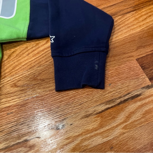 Seattle Seahawks Starter Extreme Pullover Hoodie HeatherCharcoal/CollegeNavy Med - Picture 4 of 9